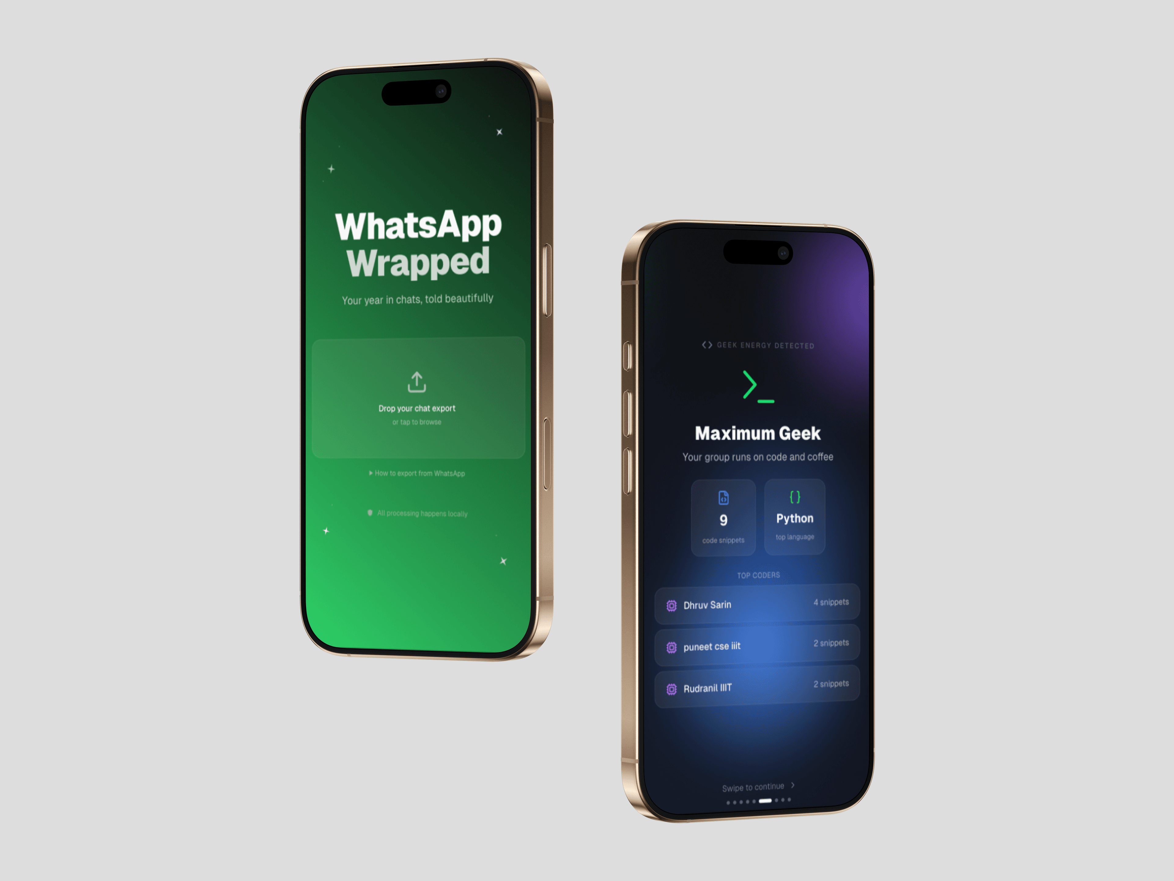 Upload interface with WhatsApp-themed gradient